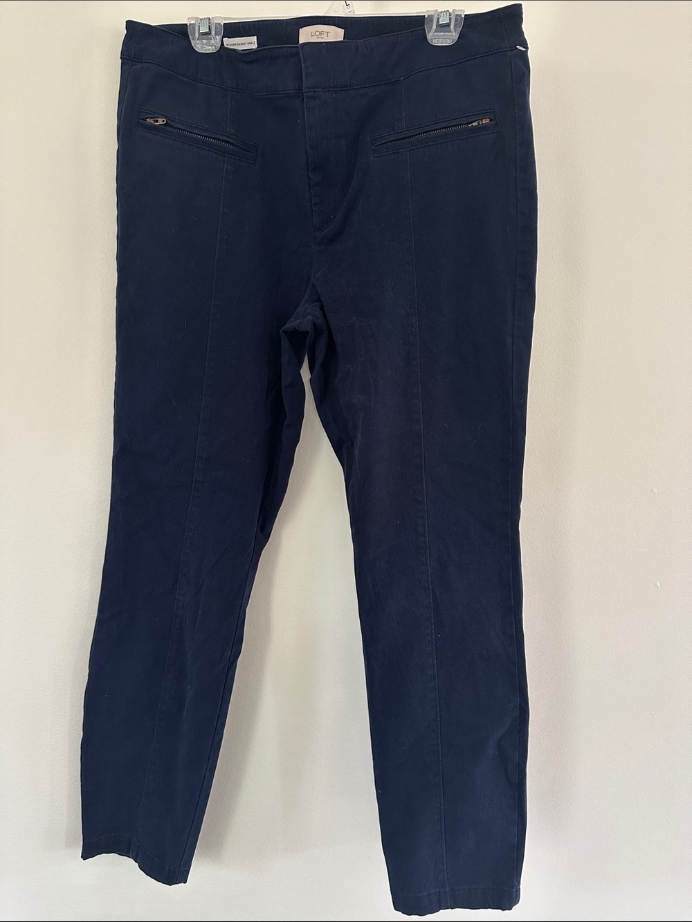 LOFT Dark Navy Skinny Pull-On Jeans